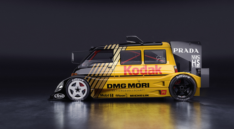 Illustration for article titled This V10 Mitsubishi Delica Was Inspired by VHS Tapes and Lives Inside Your Dreams
